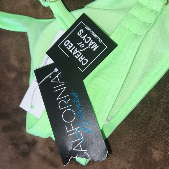 CALIFORNIA WAVES BIKINI TOP SIZE M  NEON GREEN NEW WITH TAGS - Picture 4 of 10